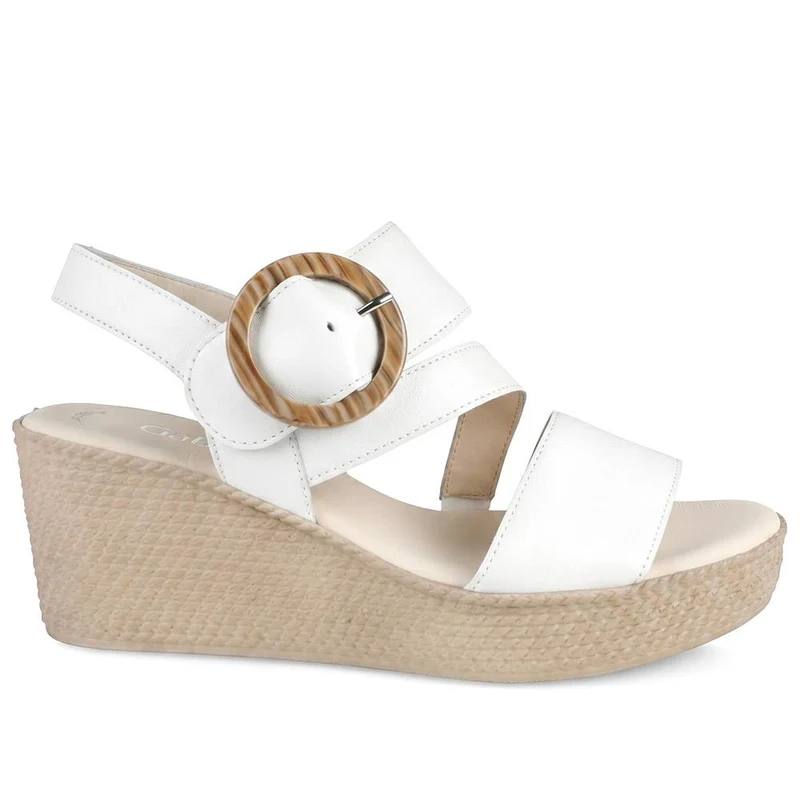 Gabor Adjustable Fasten Wedge Heel Sandals - GABC43505 / 330 403 - White