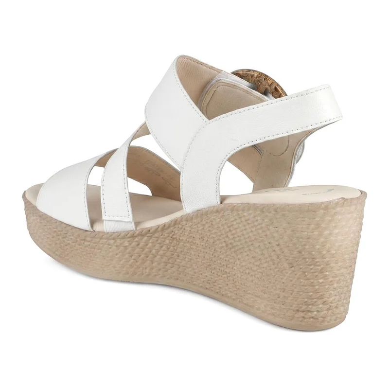 Gabor Adjustable Fasten Wedge Heel Sandals - GABC43505 / 330 403 - White