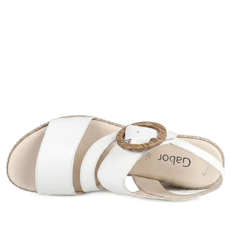 Gabor Adjustable Fasten Wedge Heel Sandals - GABC43505 / 330 403 - White