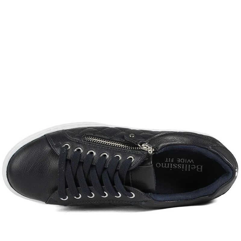 Bellissimo Wide Fit Zipped Trainers - BELWBINS43019 / 328 918 - Navy