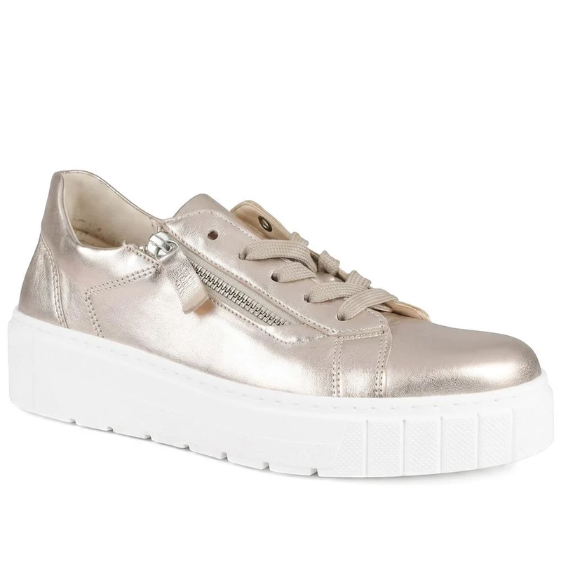 Gabor Zip & Lace Platform Trainers - GABC43508 / 330 406 - Gold