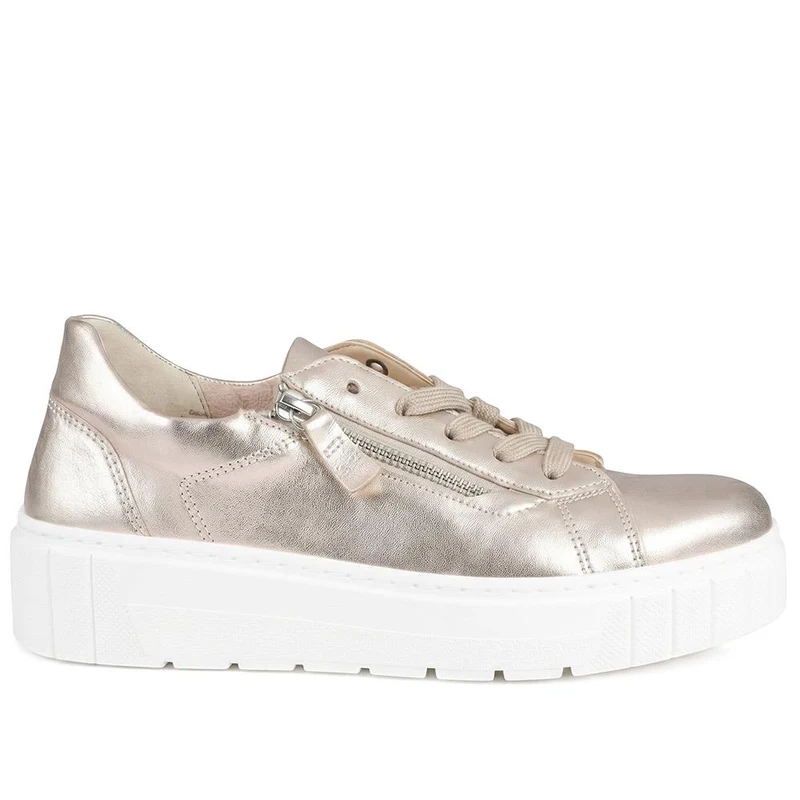 Gabor Zip & Lace Platform Trainers - GABC43508 / 330 406 - Gold