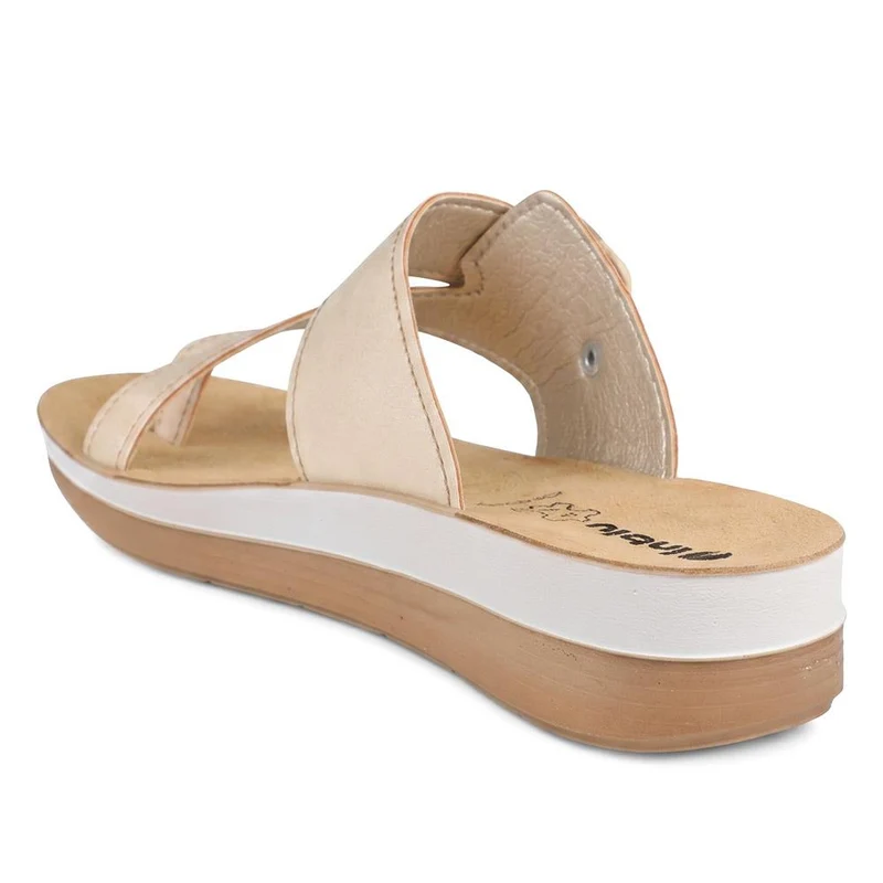Inblu Buckle Fasten Toe Post Sandals - INB43056 / 330 395 - Beige