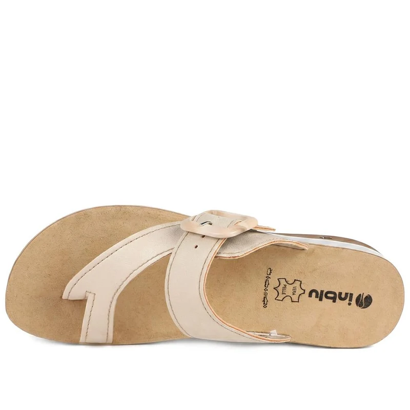 Inblu Buckle Fasten Toe Post Sandals - INB43056 / 330 395 - Beige
