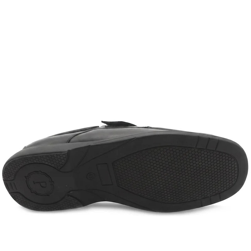 Wide Fit Smart Leather Adjustable Fasten Shoes - MOEN43010 / 329 583 - Black