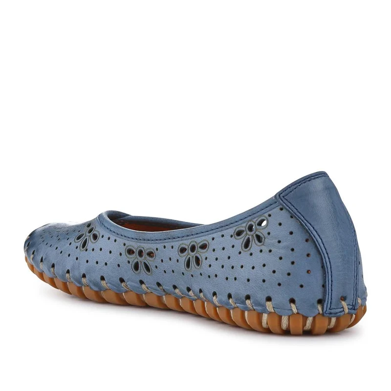 Leather Cushioned Pumps - KARY41003 / 327 469 - Denim