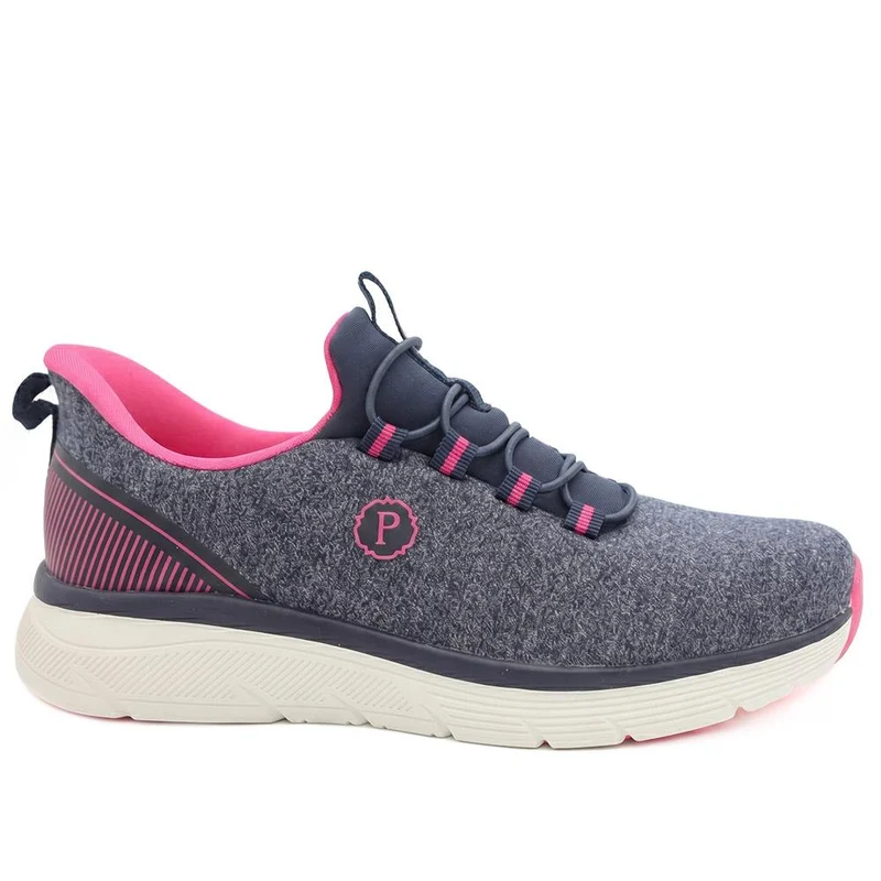 Easy Step In Wide Fit Memory Foam Trainers - BOJIE43023 / 329 531 - Navy