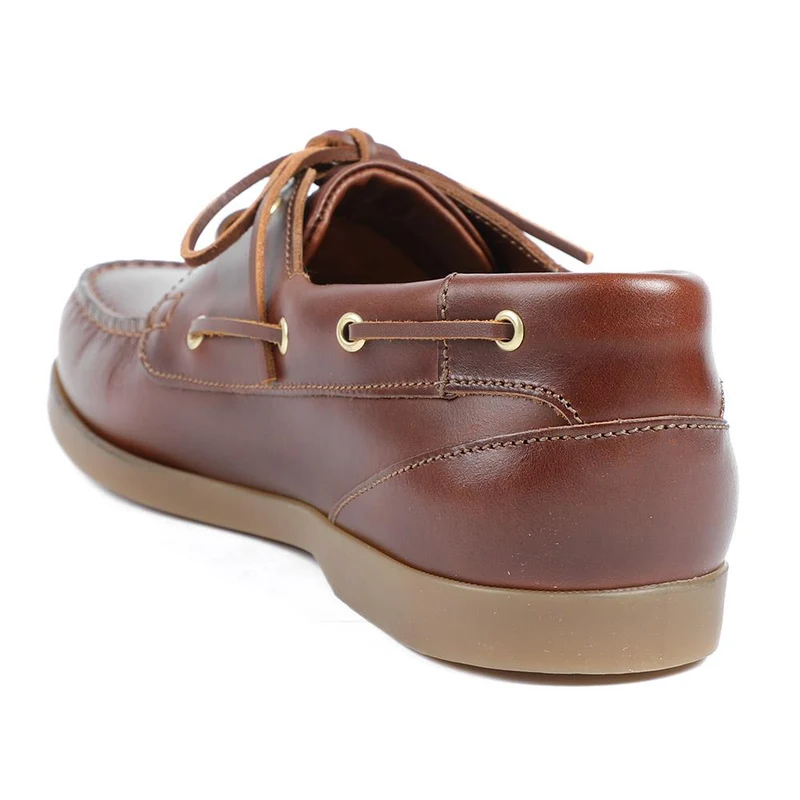 Parsons Wide Fit Leather Boat Shoes - PARSONSWIDE / 328 811 - Cognac