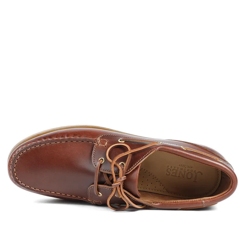 Parsons Wide Fit Leather Boat Shoes - PARSONSWIDE / 328 811 - Cognac