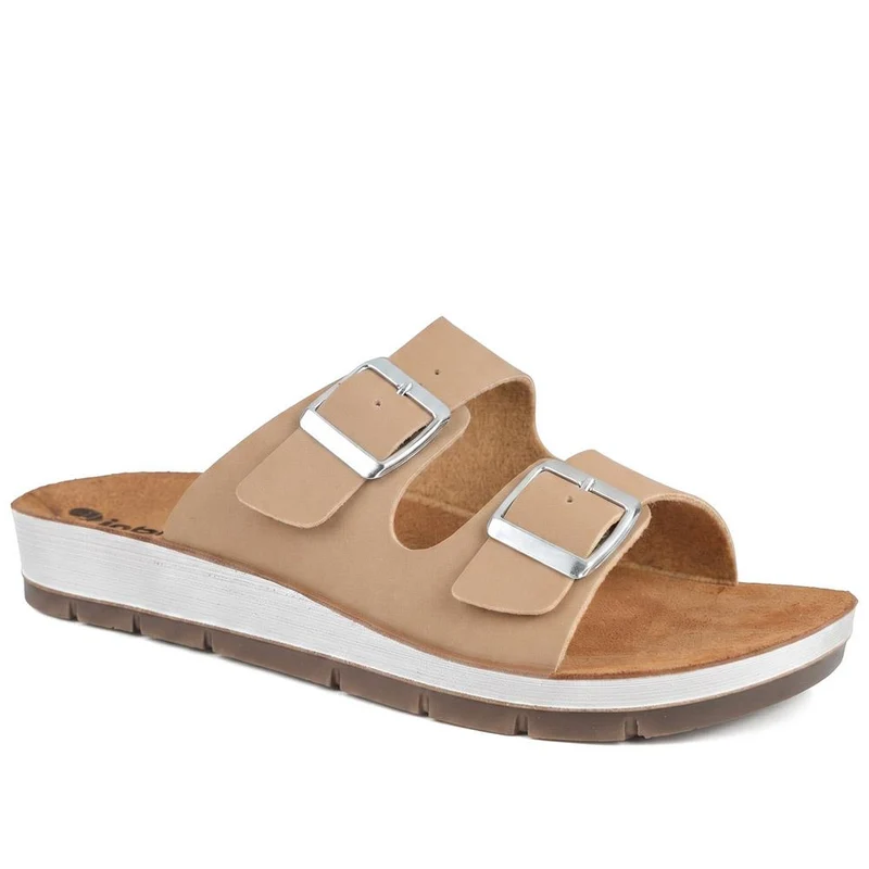Inblu Dual Touch Fasten Strap Sandals - INB43045 / 330 364 - Brown