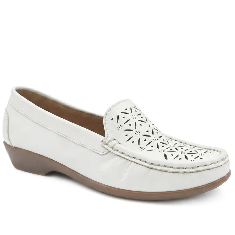 Leather Cut Out Detail Moccasin - MOEN43001 / 329 546