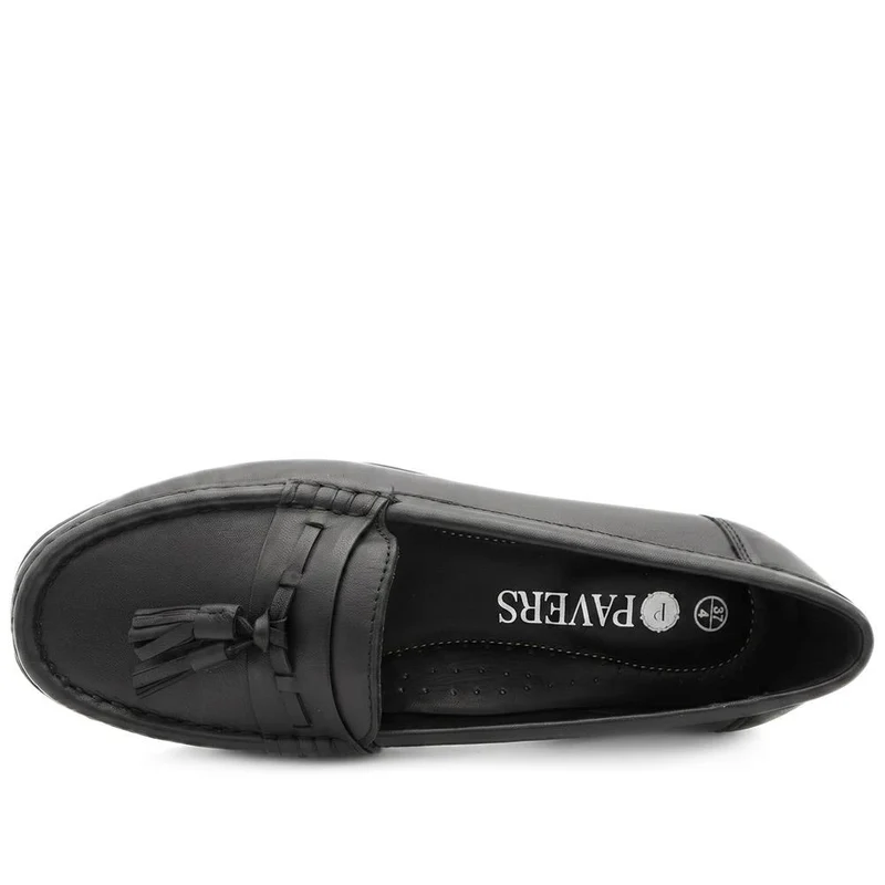 Smart Leather Tasselled Moccasins - MOEN43005 / 329 556 - Black