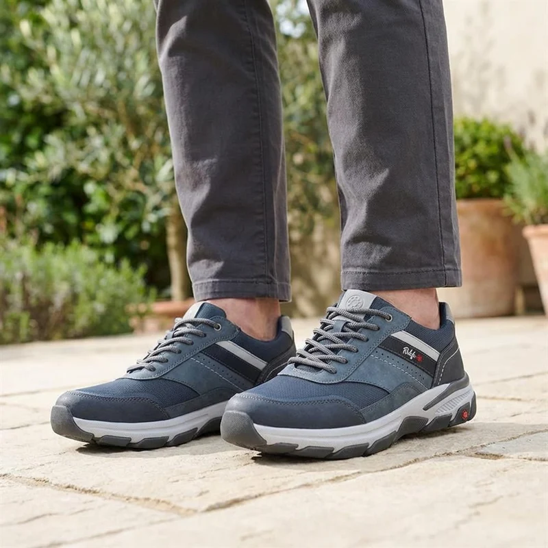 Relife Extra Wide Lace Up Rugged Trainers - RELIF43012 / 328 924 - Navy