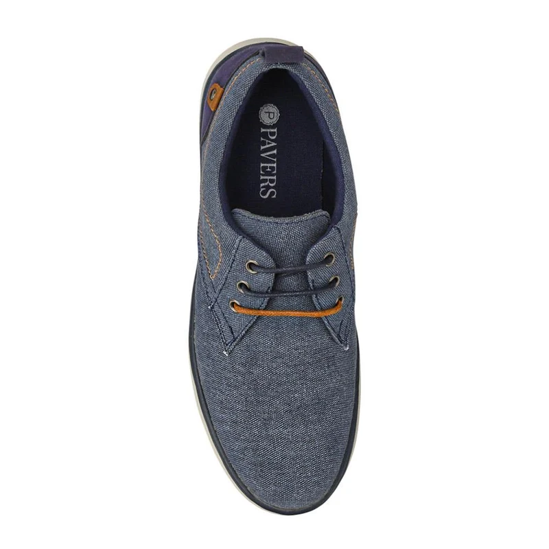 Wide-Fit Fabric Lace-Up Shoes - XINGH41004 / 327 184 - Navy