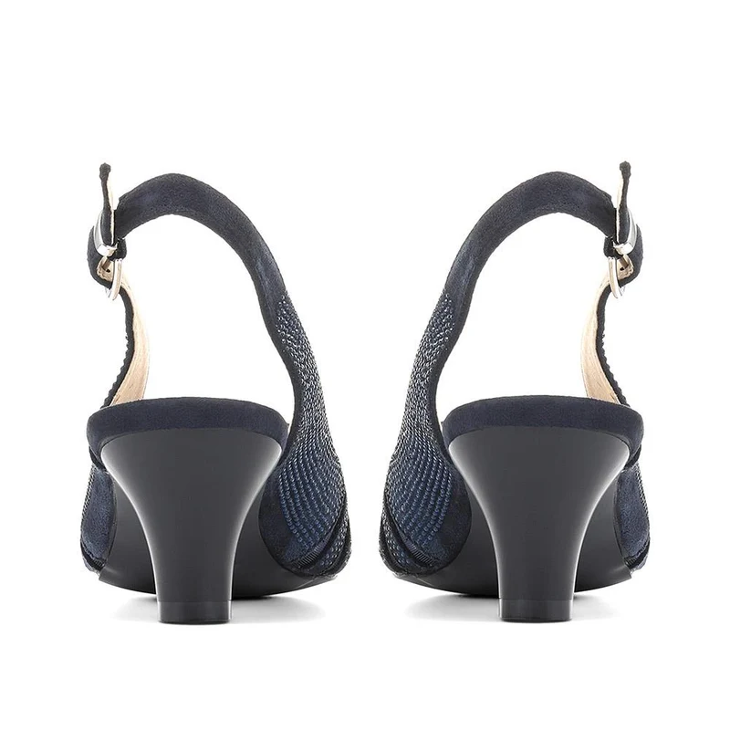 Sling-Back Evening Heels - WBINS35150 / 321 832 - Navy