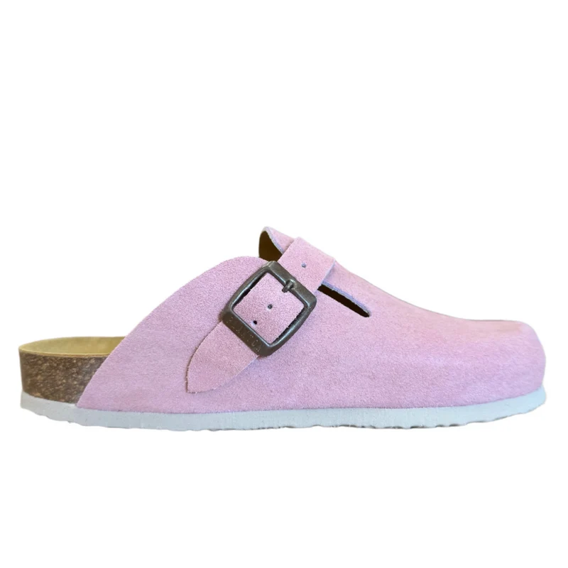 Plakton Gibraltar Wildleder-Pantoletten - Rosa