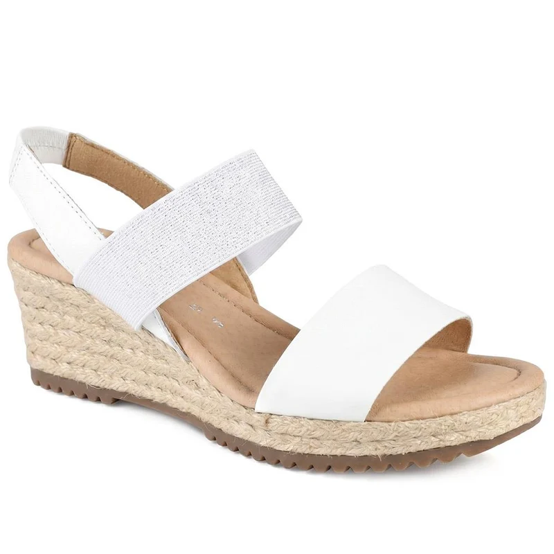 Gabor Wide Fit Leather Wedge Sandals - GABC44502 / 330 267
