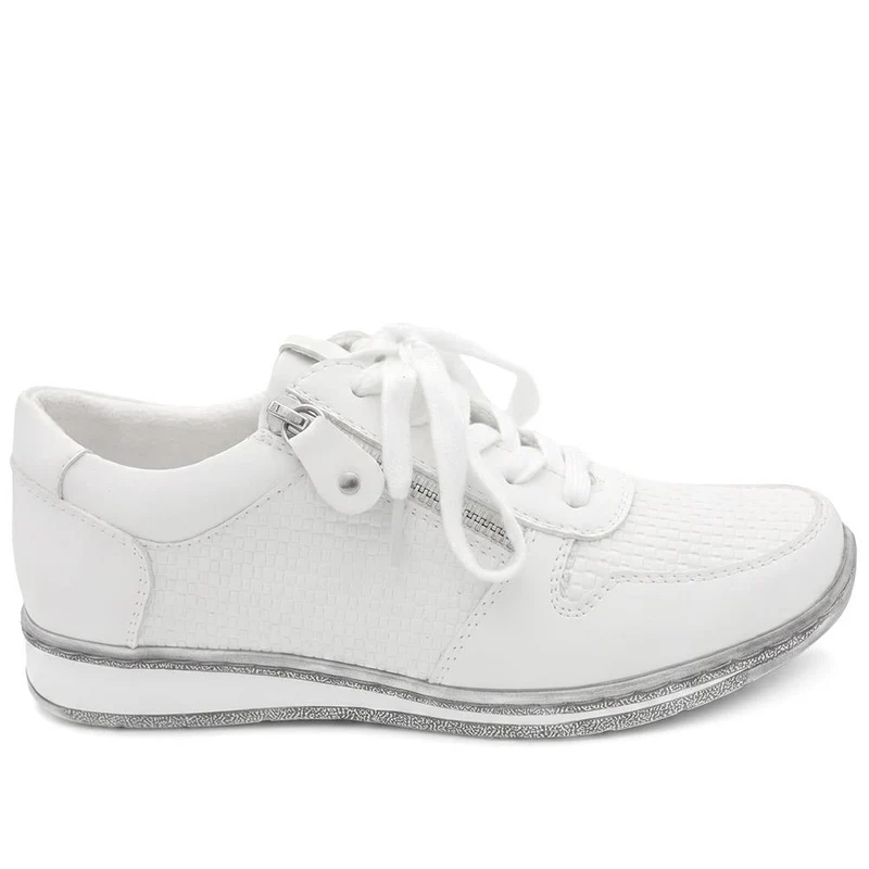 Zip & Lace Fashionable Trainers - WBINS43093 / 329 535 - White