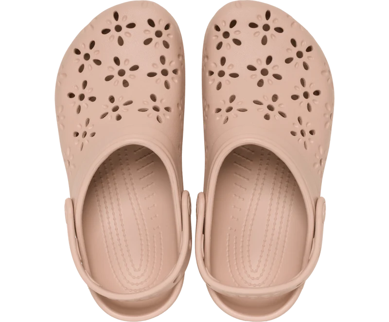 CROCS Unisex Klassischer Blumen-Clog mit Cut-Out | Rosa Karamell