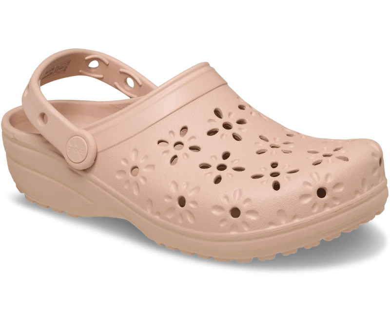 CROCS Unisex Klassischer Blumen-Clog mit Cut-Out | Rosa Karamell