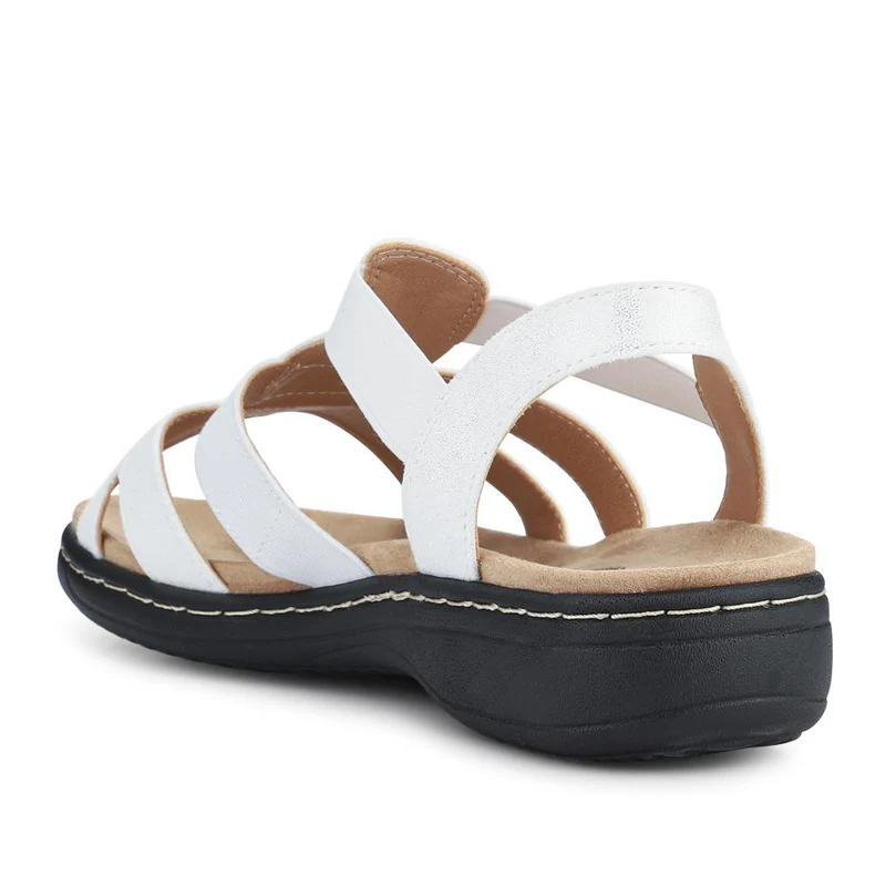 Wide Fit Elasticated Sandals - SANYI41008 / 327 449 - White