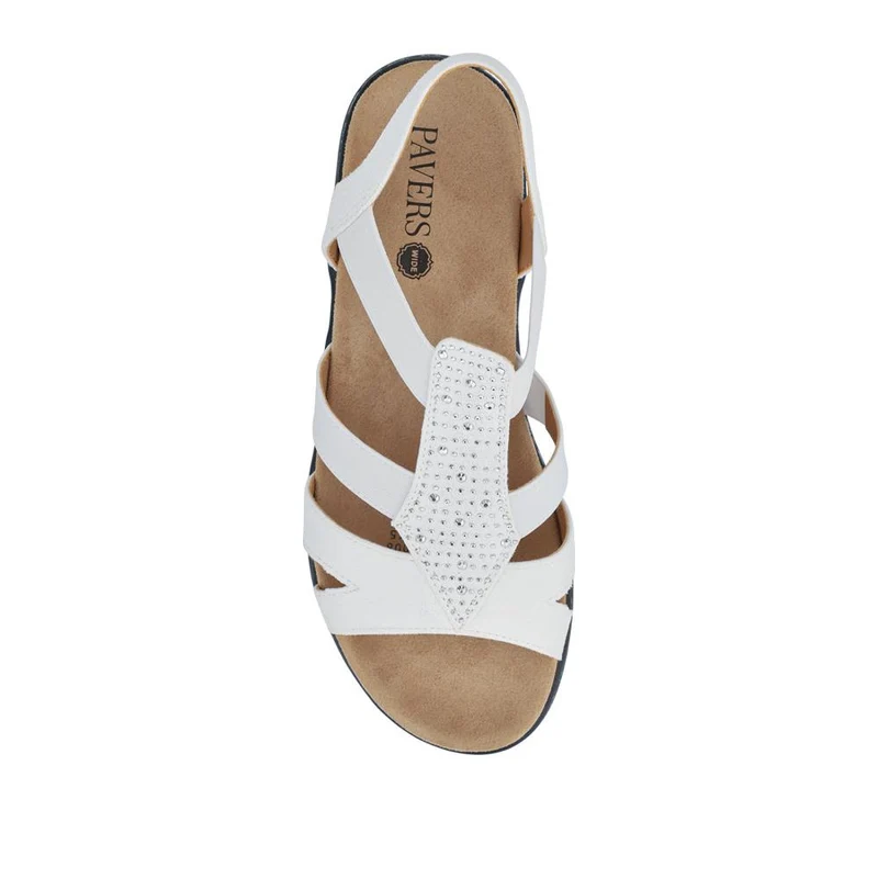 Wide Fit Elasticated Sandals - SANYI41008 / 327 449 - White