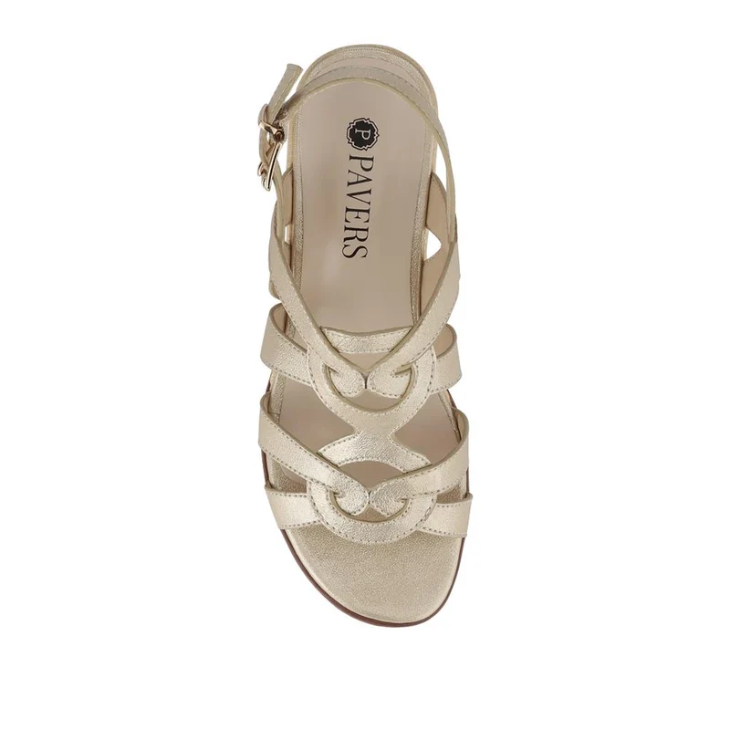 Strappy Wedge-Heeled Espadrilles - WBINS41042 / 327 223 - Gold