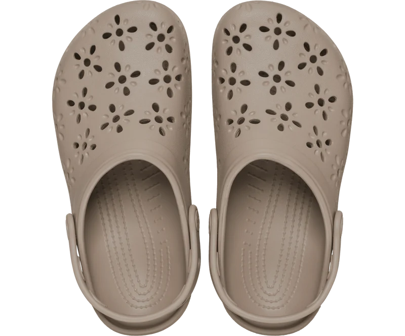 CROCS Unisex Klassischer Blumen-Clog mit Cut-Out | Taupe