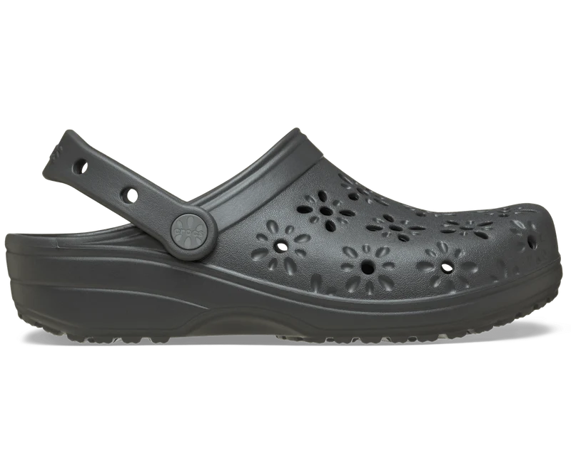 CROCS Unisex Klassischer Blumen-Clog mit Cut-Out | Schwarzer Sand