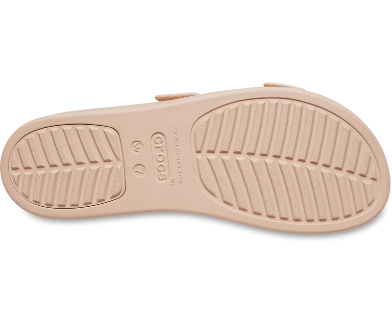 CROCS Unisex Brooklyn Sandalen mit niedrigem Keilabsatz und Schnalle | Rosa Karamell