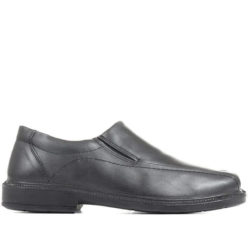 Leather Slip On Shoes - RAJ1601 / 124 914 - Black