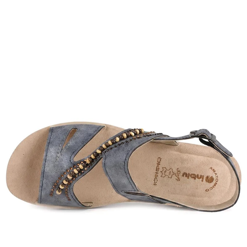 Inblu Beaded Slingback Sandals - INB43049 / 330 368 - Blue