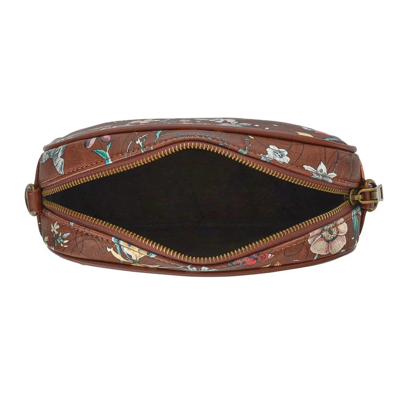 Zip Up Shoulder Bag - RIM38003 / 324 471 - Burgundy Floral