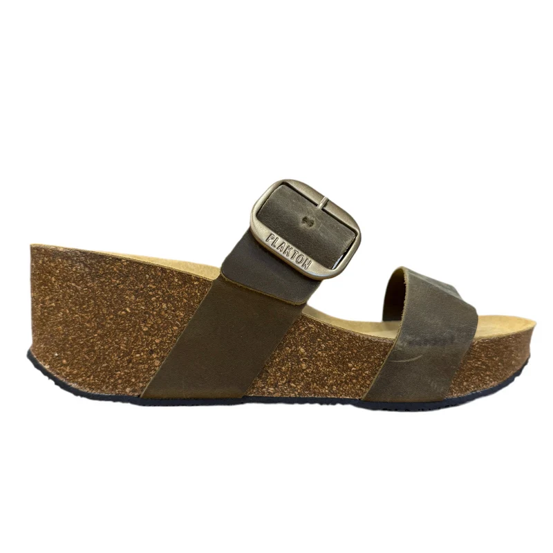Plakton Alicante Hi Ledersandale für Damen - Helles Khaki