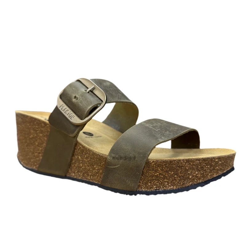 Plakton Alicante Hi Ledersandale für Damen - Helles Khaki