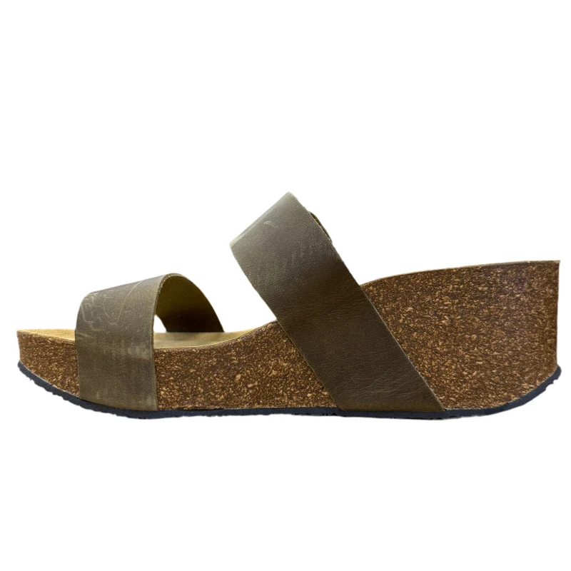 Plakton Alicante Hi Ledersandale für Damen - Helles Khaki