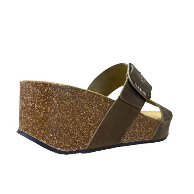 Plakton Alicante Hi Ledersandale für Damen - Helles Khaki