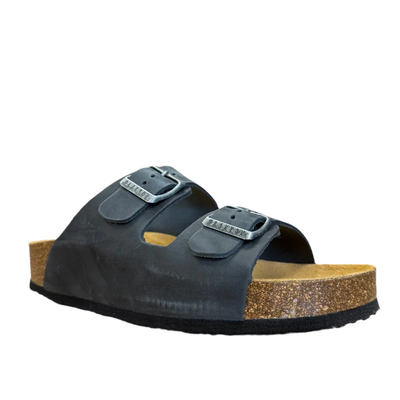 Plakton Malaga Mid Ledersandale für Damen - Marineblau