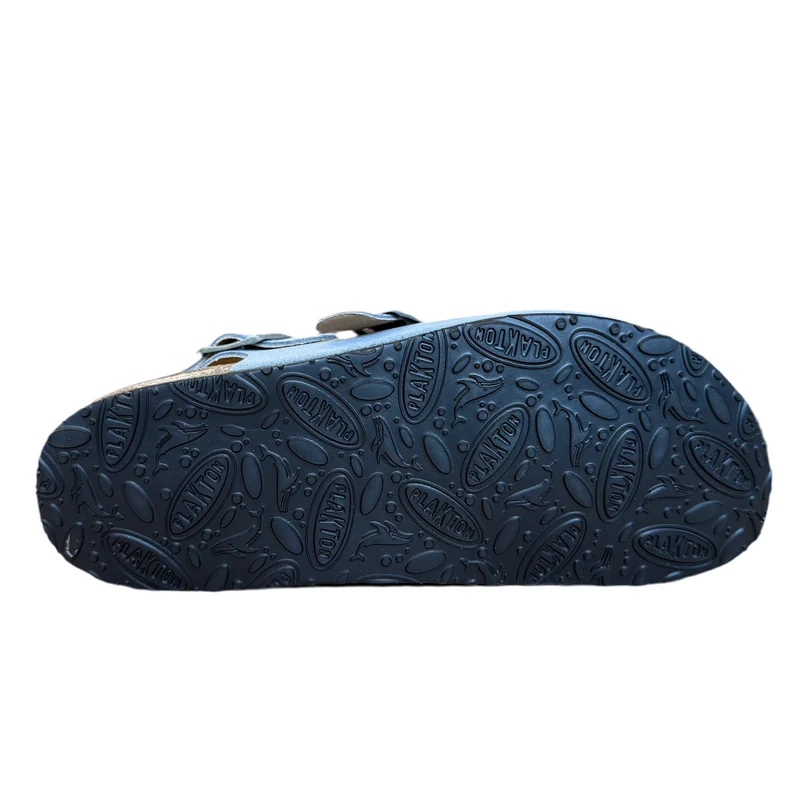 Plakton Gibraltar Pantoletten aus Wildleder mit Doppelriemen für Damen - Denim
