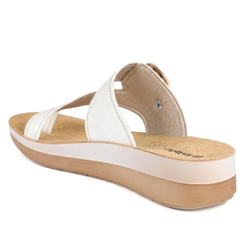 Inblu Buckle Fasten Toe Post Sandals - INB43056 / 330 395 - White