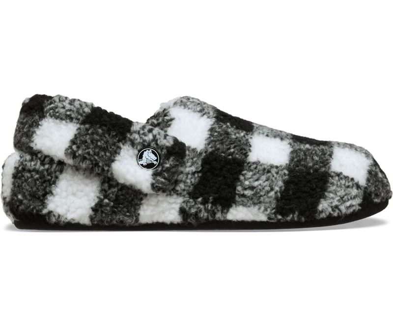 CROCS Unisex Klassischer Buffalo Check Cozzzy Slipper | Schwarz