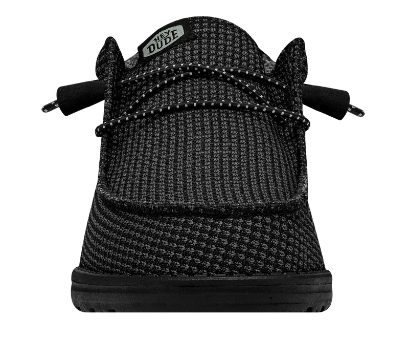 Hey Dude Wally Sport Mesh-Mokassin für Herren | Schwarz / Schwarz