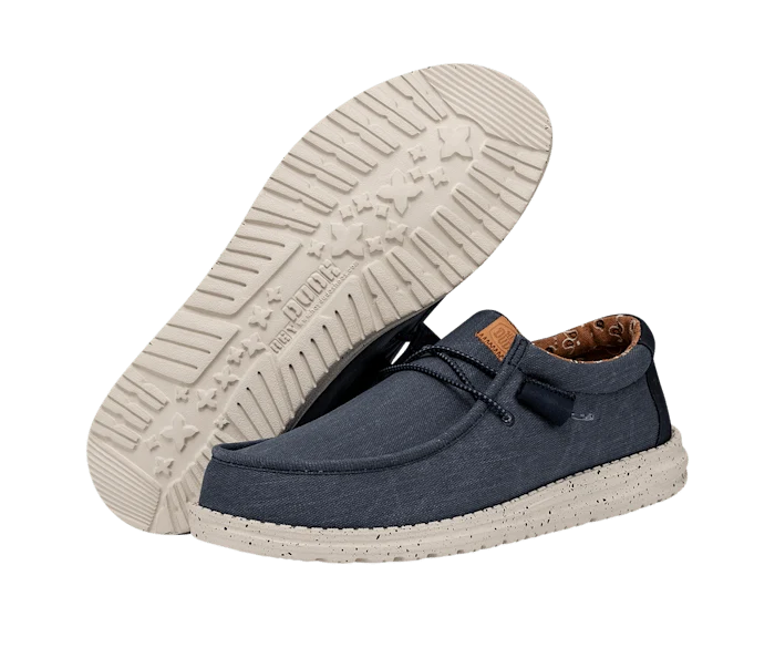 Hey Dude Wally Herren-Mokassin aus gewaschenem Canvas | Marineblau