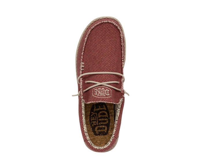Hey Dude Wally Herren-Mokassin mit Zopfmuster | Pompeian Red