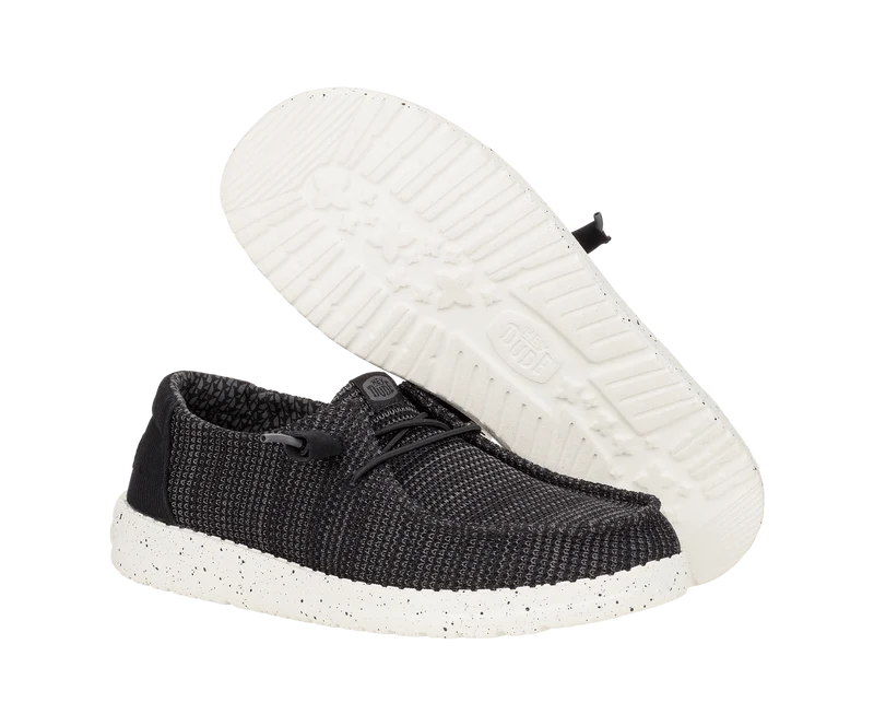 Hey Dude Damen-Mokassins „Wendy Stretch Sox“ | Schwarz/Weiß
