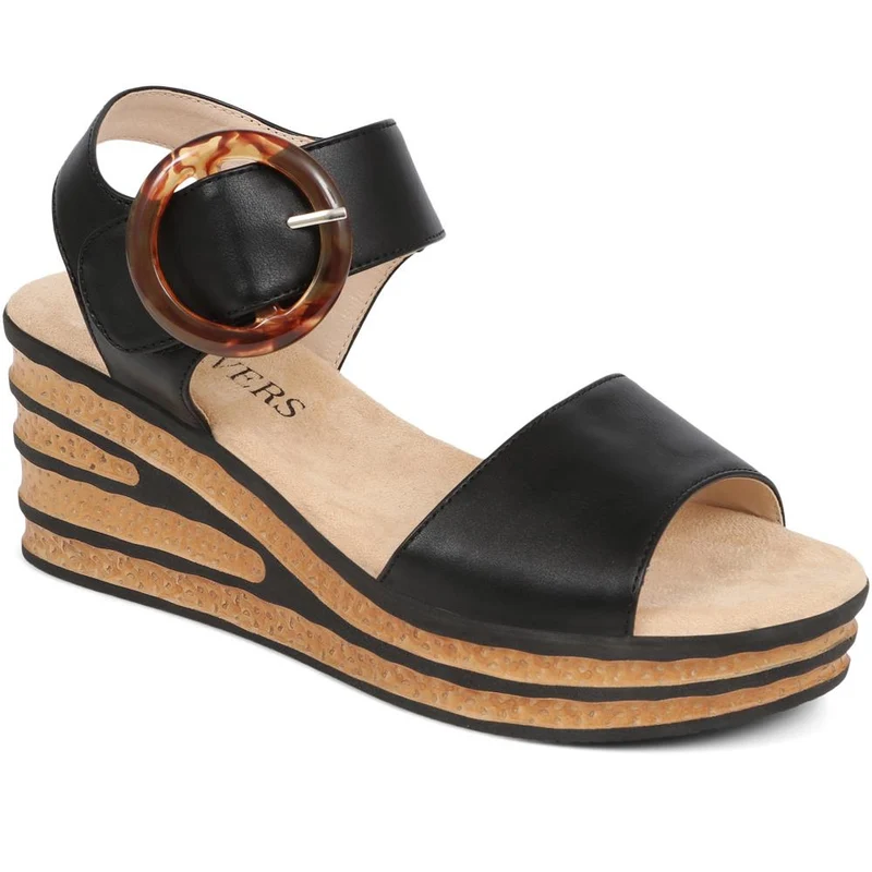 Touch-Fasten Wedge Sandals - WBINS39086 / 325 357 - Black