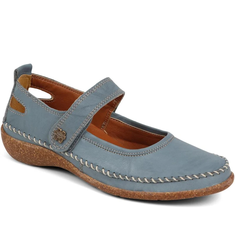 Leather Mary Janes - HAK39031 / 325 542 - Denim