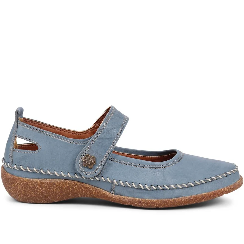 Leather Mary Janes - HAK39031 / 325 542 - Denim
