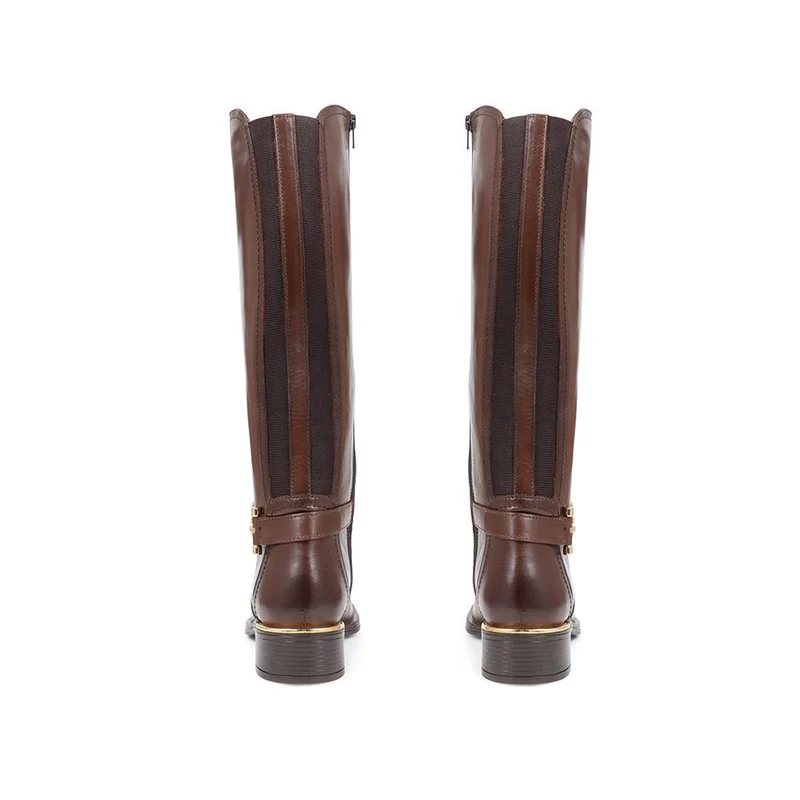 Metal-Detailed Long Boots - SAK38004 / 324 410 - Tan