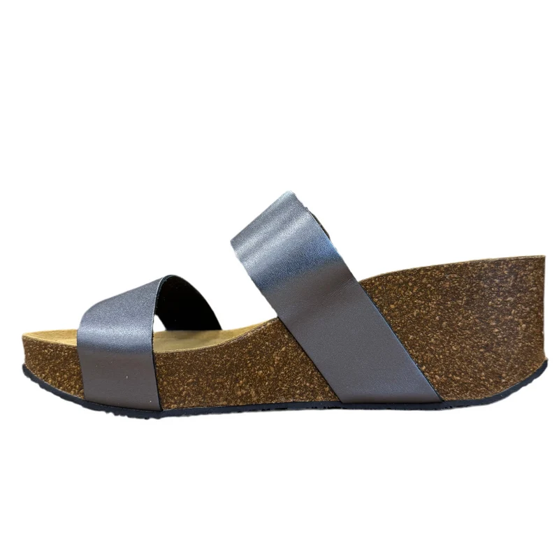 Plakton Alicante Hi Ledersandale für Damen - Zinn
